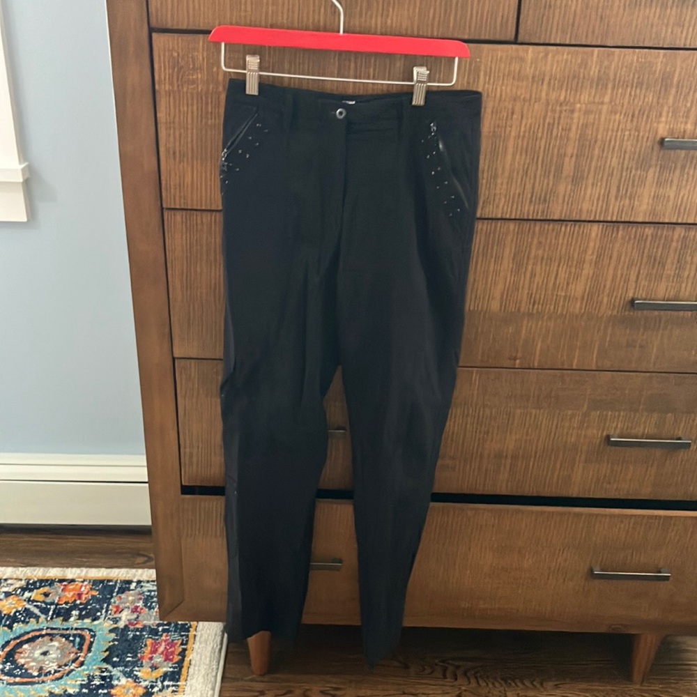 JAMIE SADOCK Black Pants With Stud-embellished Pockets. Size 2.